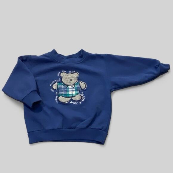 OshKosh Baby B'Gosh Other - Vtg Baby B'Gosh Blue Teddy Bear FRIEND OF THE MOUNTAINS AND TREES Sweatshirt 18M